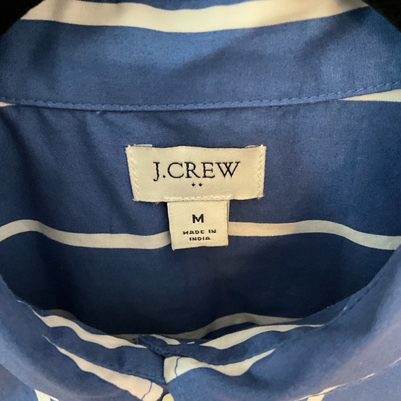 J.Crew Factory Blue/White Stripe Cotton Poplin Signature-Fit Button-Up Shirt M - Picture 4 of 7